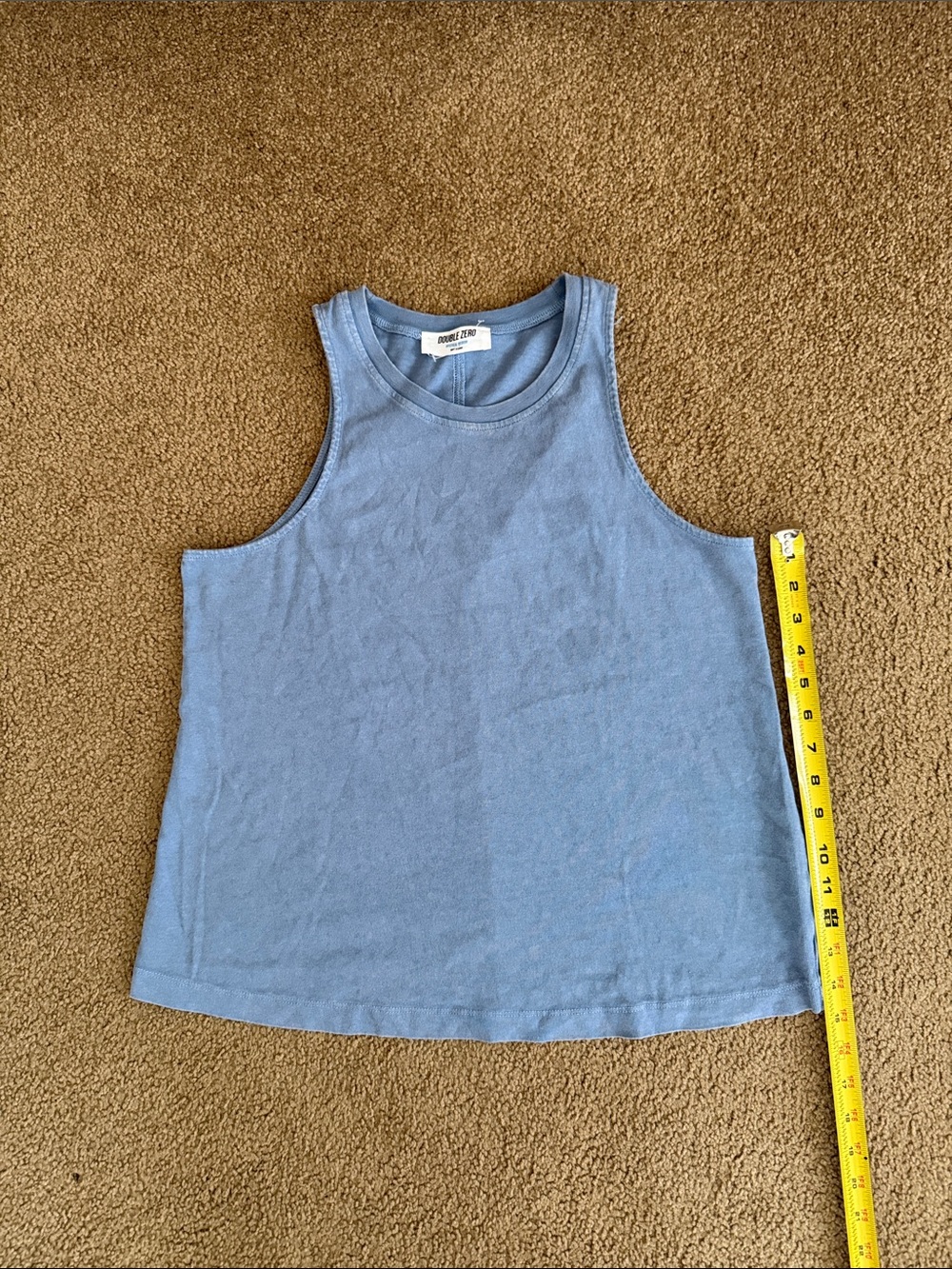 Double Zero Dusty Blue Ribbed High-Neck Tank - Picture 5 of 7